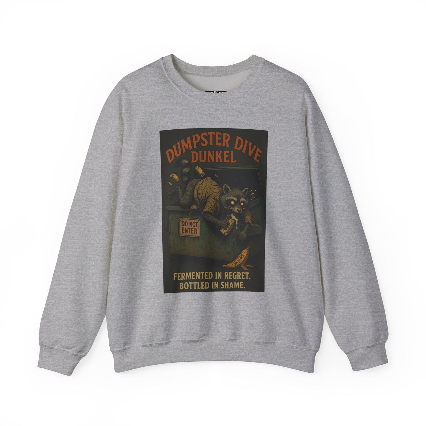 Dumpster Dive Funny Sweatshirt - Unisex Crewneck for Animal Lovers - Riff Raff Wear Underground