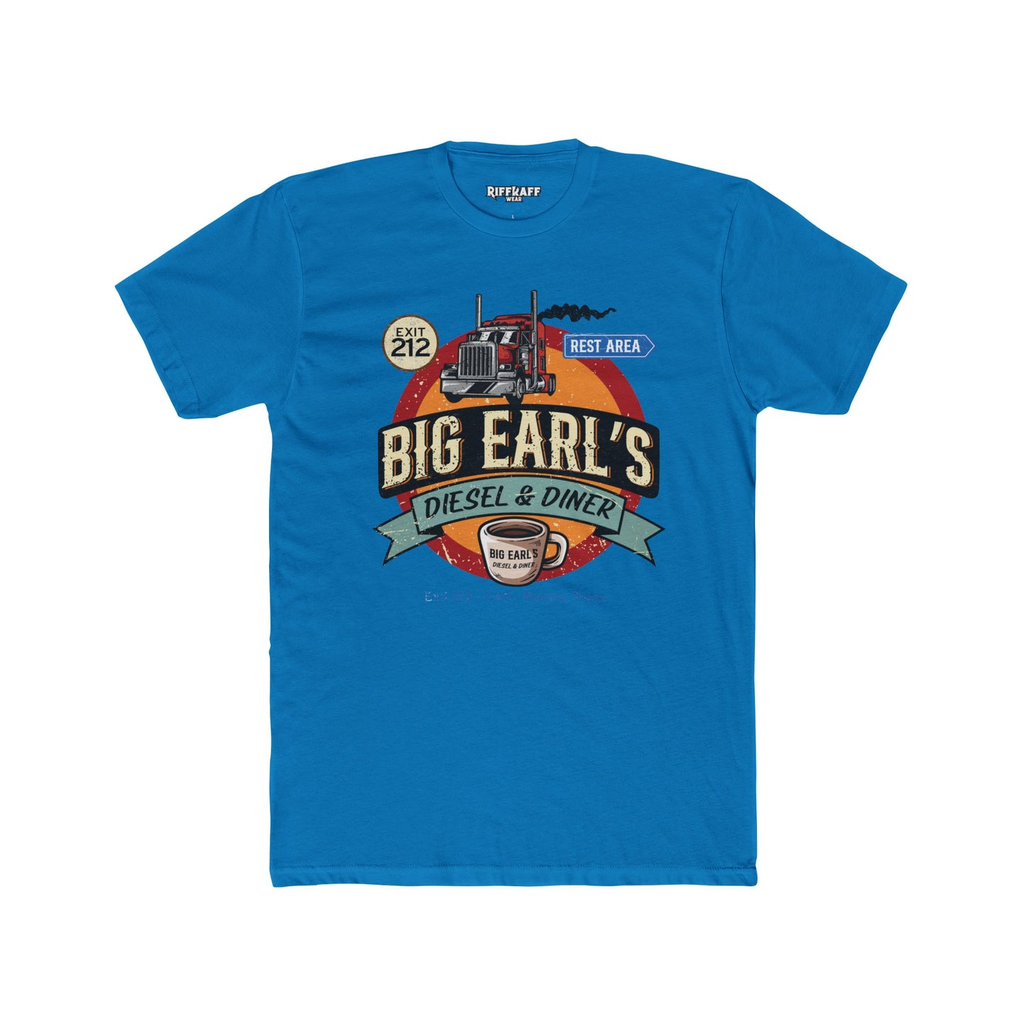 Big Earl's Diesel & Diner Graphic Tee - Unisex Cotton Crew Shirt - Riff Raff Underground
