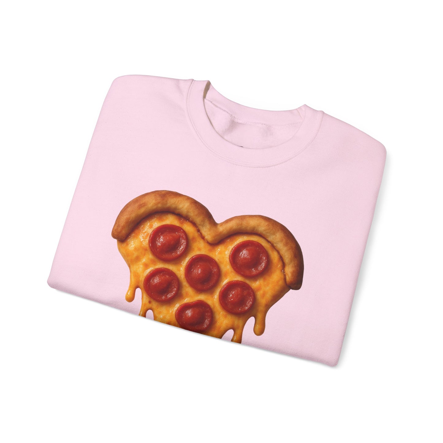 Heart-Shaped Pizza Sweatshirt - Unisex Cozy Crewneck for Food Lovers - Riff Raff Wear