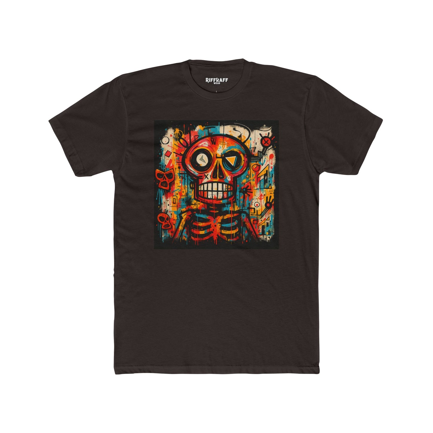 Colorful Skeleton Art Unisex Cotton Crew Tee - Day of the Dead Shirt - Riff Raff Wear
