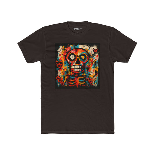 Colorful Skeleton Art Unisex Cotton Crew Tee - Day of the Dead Shirt - Riff Raff Wear