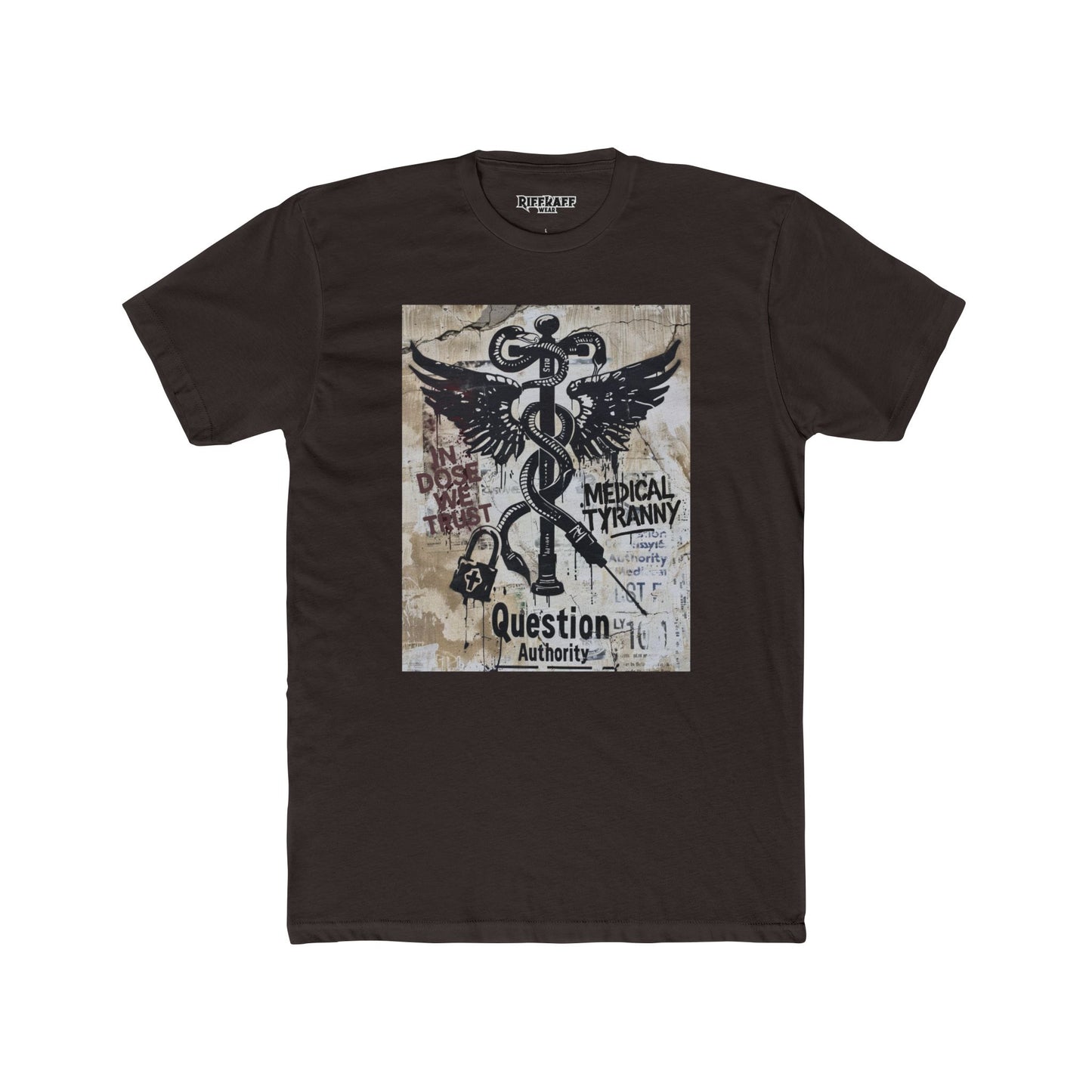 Unisex Cotton Crew Tee - Question Authority Free Thinkers Political Art - Riff Raff Wear