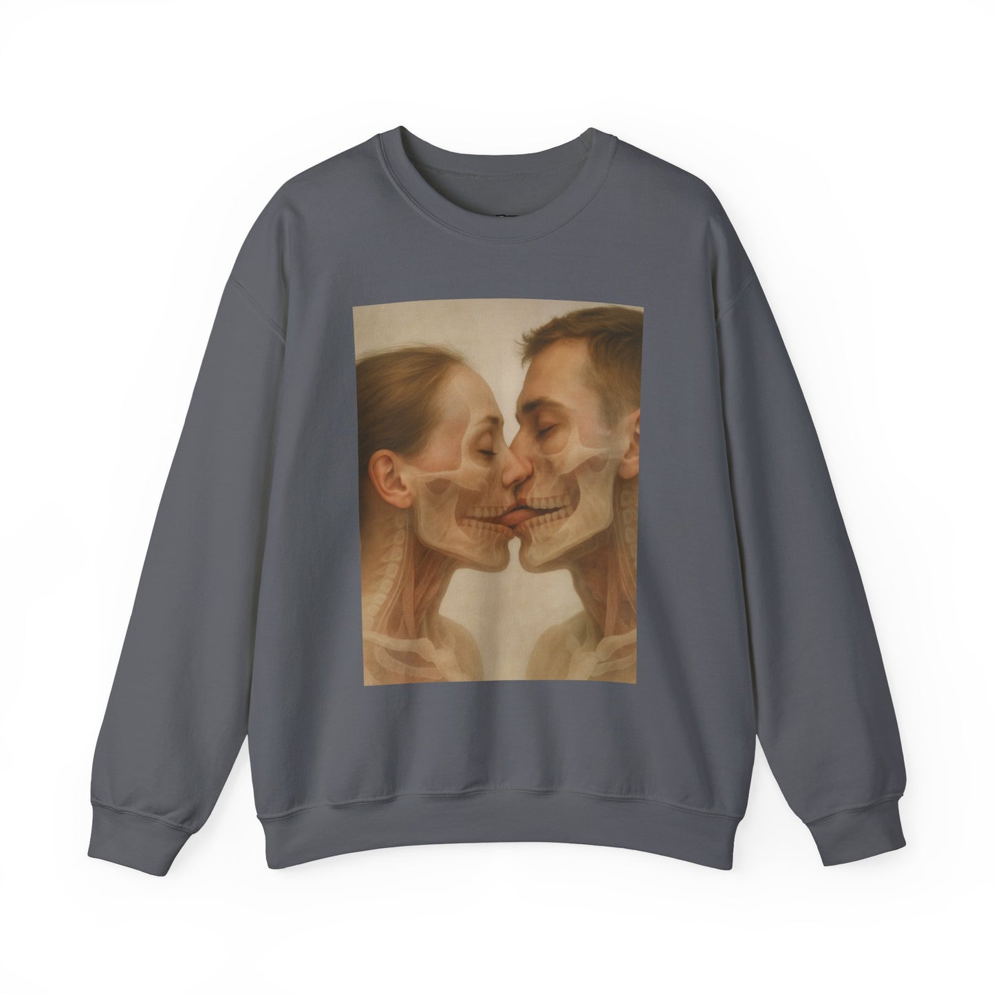 Romantic Skull Art Sweatshirt - Unisex Cozy Crewneck for Couples, Halloween, Gift Idea, Unique Sweatshirt, Trendy Layering - Riff Raff Wear