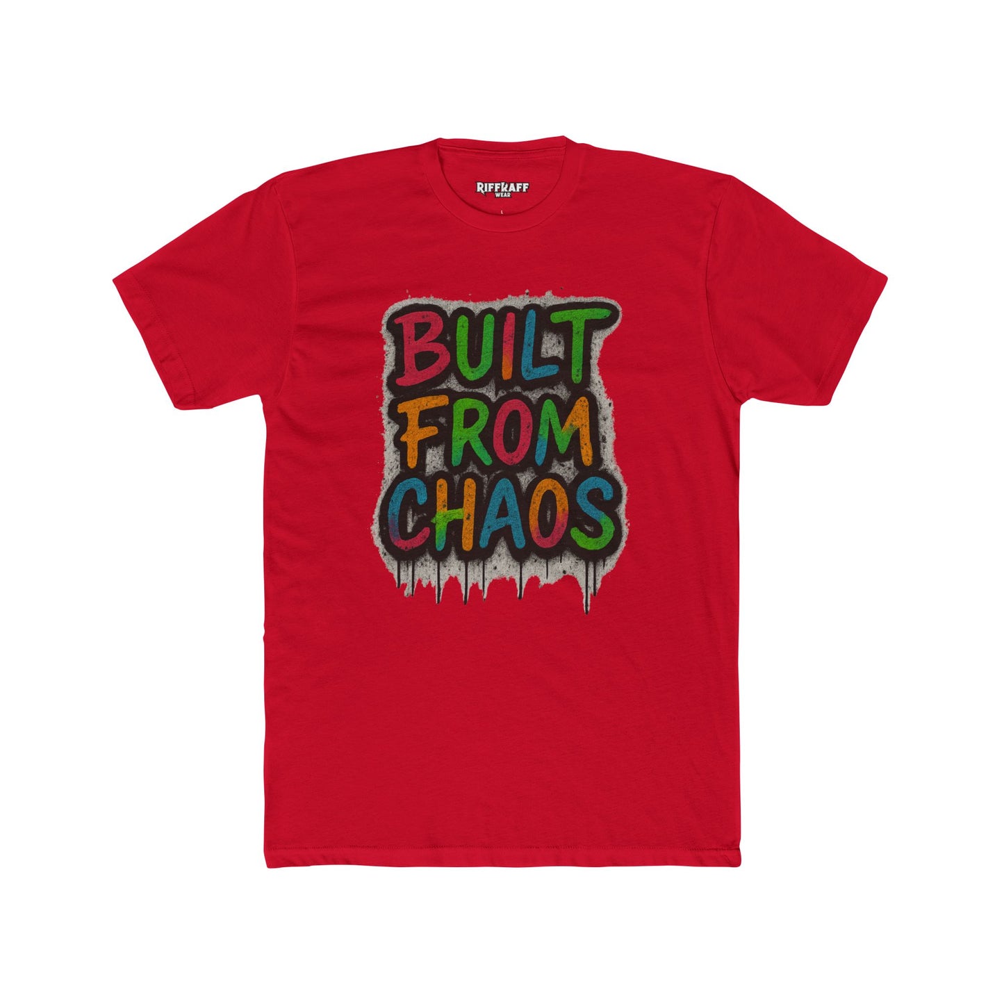Unisex Cotton Crew Tee - Built From Chaos Graphic T-Shirt - Riff Raff Wear
