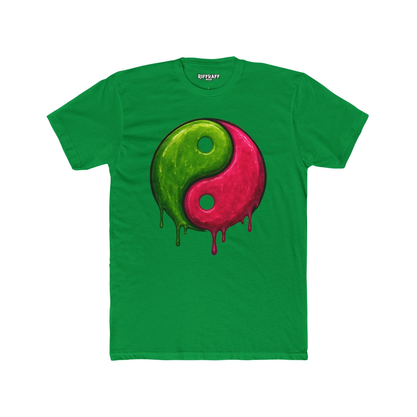Yin Yang Drip Unisex Cotton Crew Tee - Stylish & Fun Graphic Tee for Everyday Wear - Riff Raff Wear