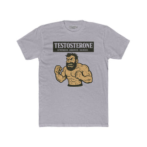 Testosterone Unisex Cotton Crew Tee - Stronger Angry Wiser - Casual Graphic Shirt - OverRX - Riff Raff Wear