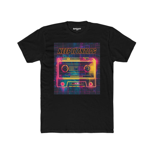 Retro 'Keep It Analog' Unisex Cotton Crew Tee - Vintage Vibe  - Riff Raff Wear
