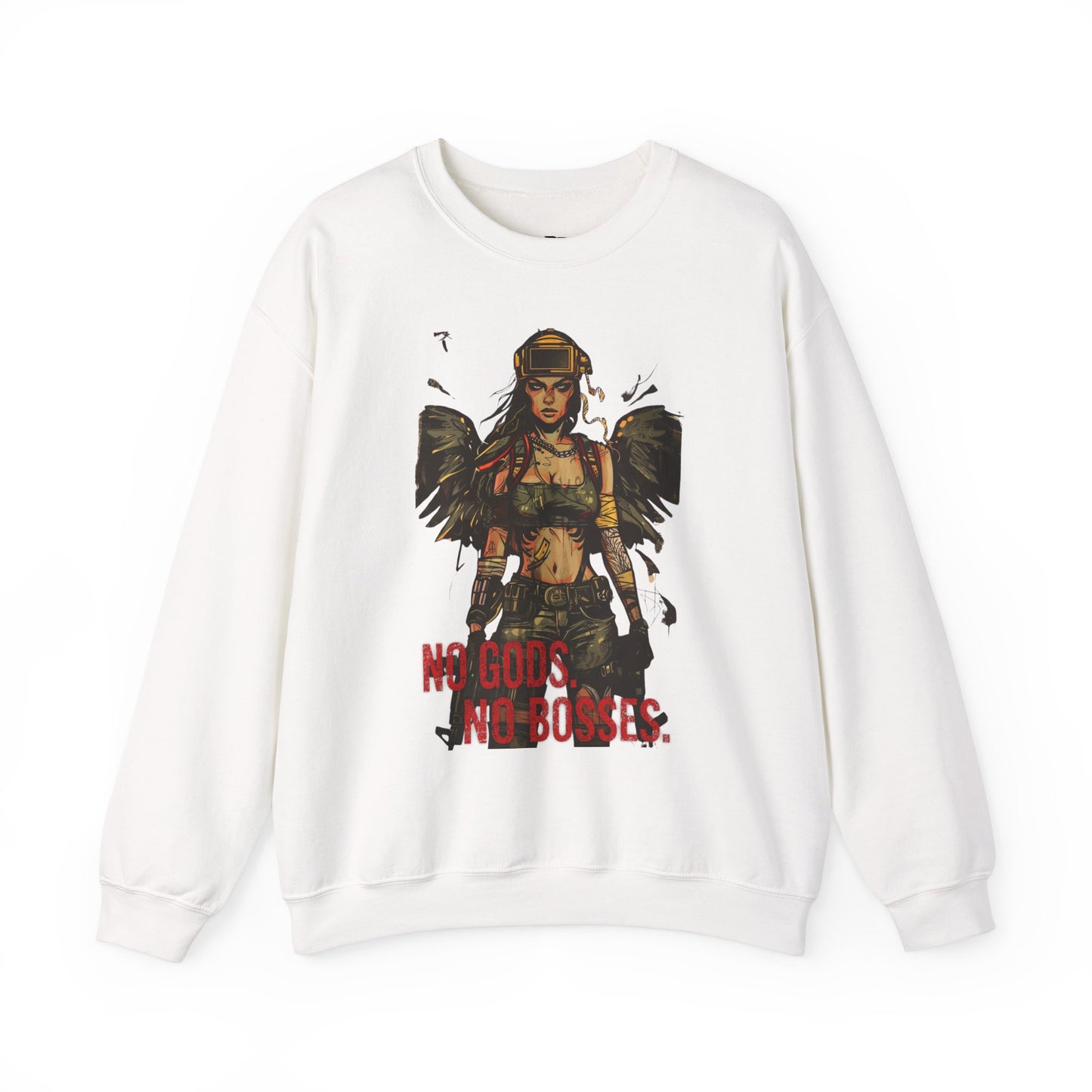 No Gods No Bosses Unisex Crewneck Sweatshirt - Empowering Streetwear for Rebels - Riff Raff Wear