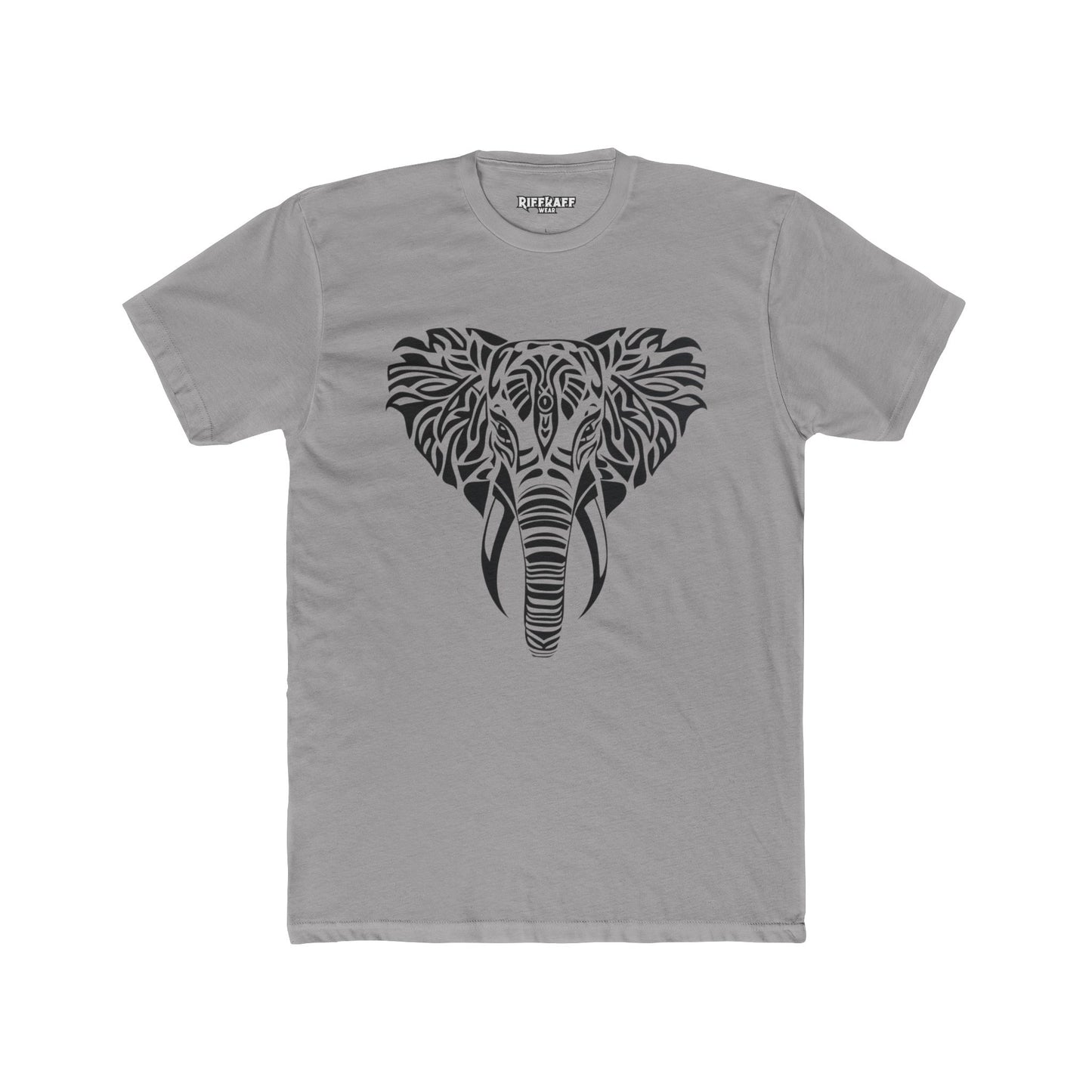 Trendy Elephant Design Unisex Cotton Crew Tee, Eco-Friendly Graphic Tee, -Riff Raff Wear