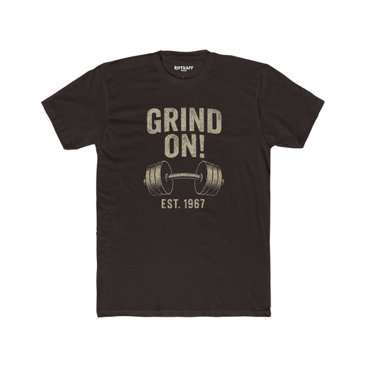 Grind On! Unisex Cotton Crew Tee for Fitness Enthusiasts - Riff Raff Wear