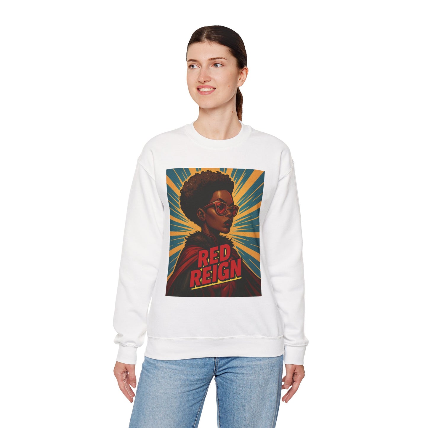 Red Reign Unisex Crewneck Sweatshirt - Stylish & Bold Graphic Design - Riff Raff Wear