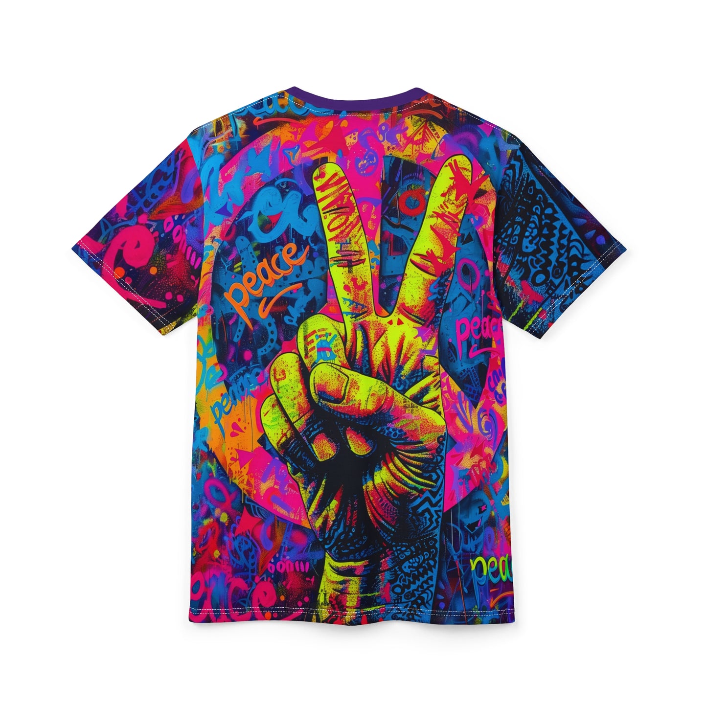 Color Pop Peace Sign Tee Print AOP - Riff Raff Wear