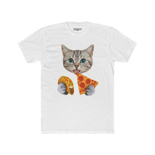 Funny Cat Pizza Taco Unisex Cotton Crew Tee - Riff Raff Wear
