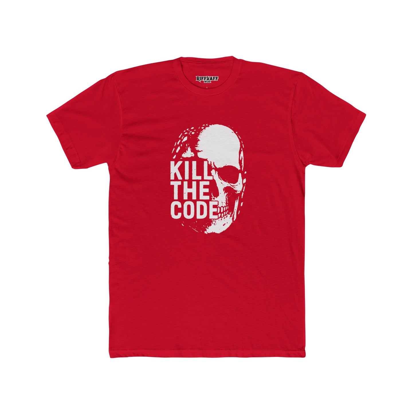 Unisex Cotton Crew Tee - 'Kill The Code' Skull Graphic Shirt for Bold Statement Wear - Riff Raff Wear