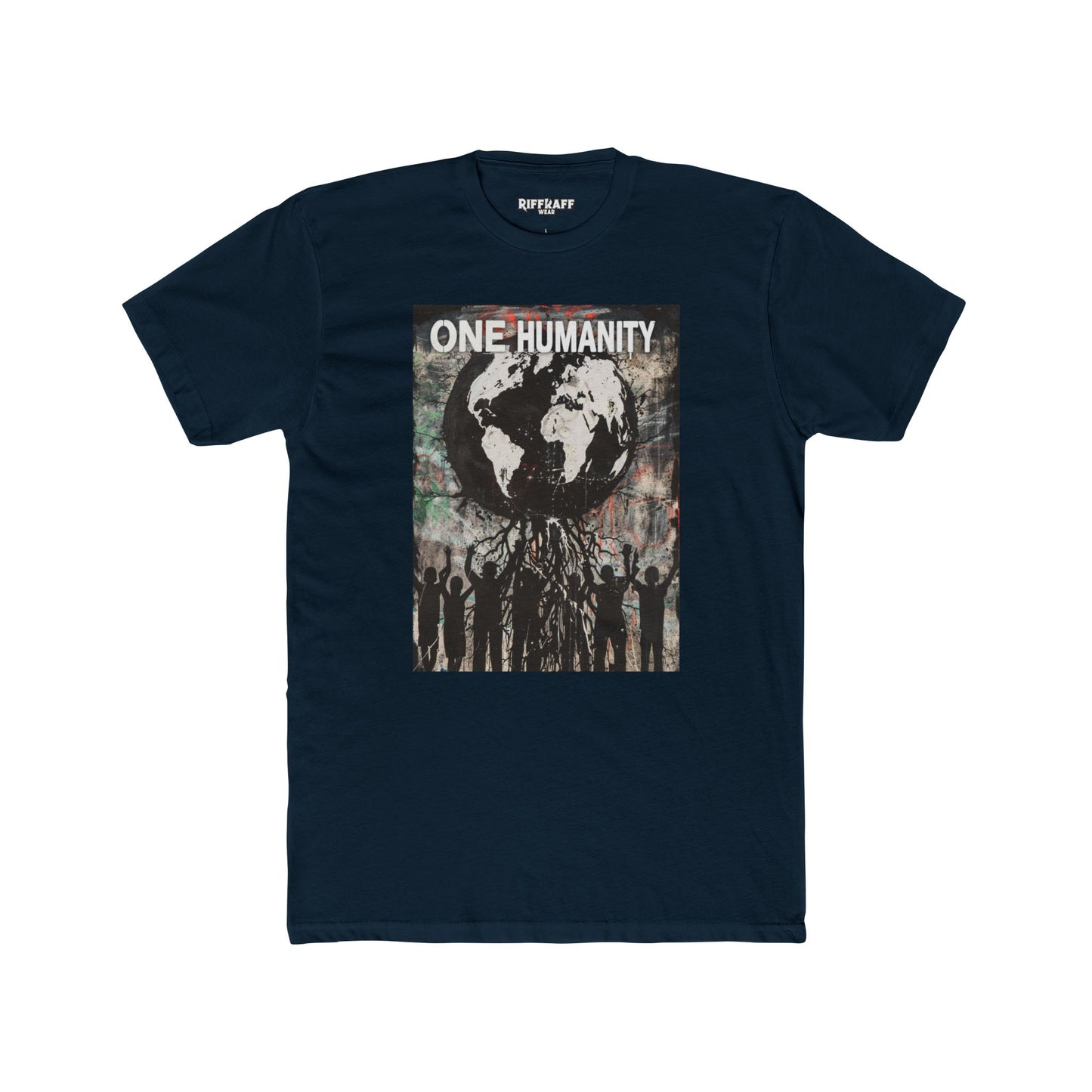 One Humanity Unisex Cotton Crew Tee - Political Art - Riff Raff Wear