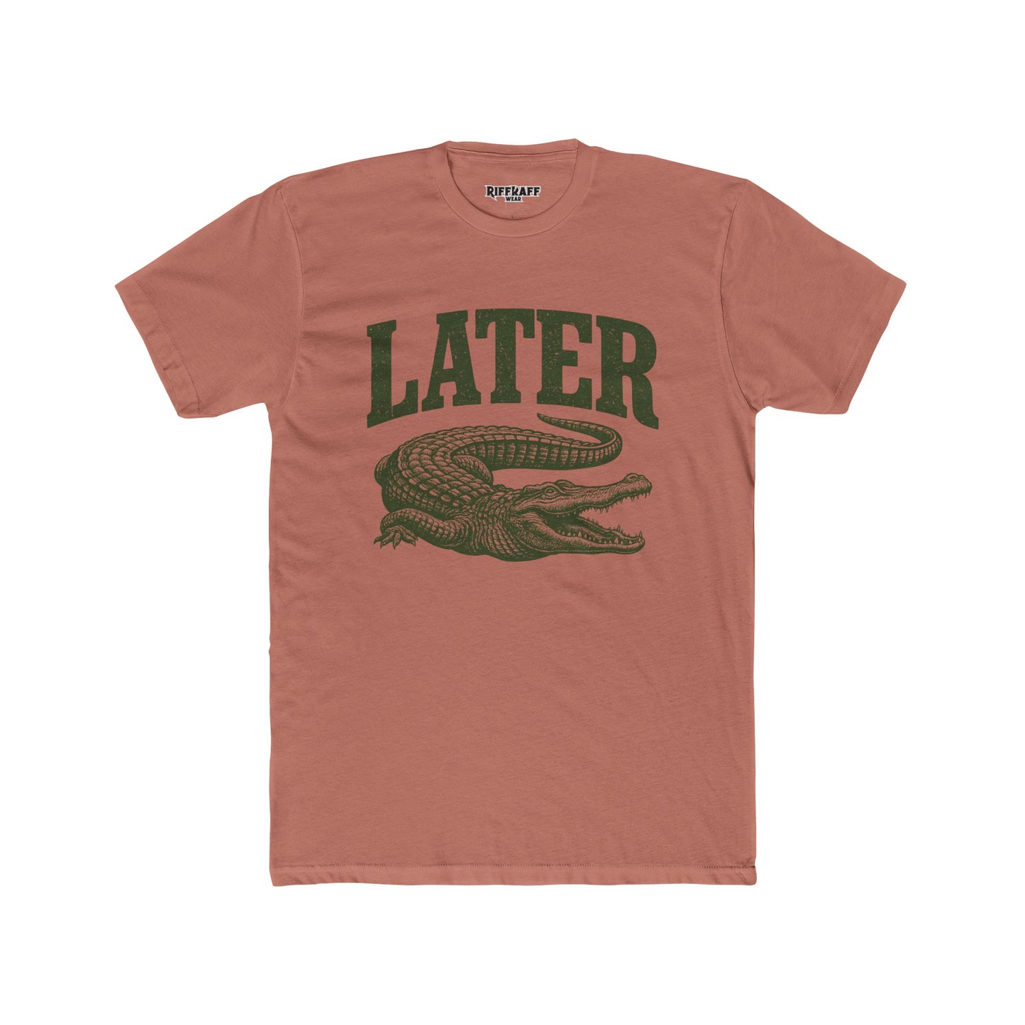Unisex Cotton Crew Tee - 'Later' Crocodile Graphic T-Shirt for Casual Vibes - Riff Raff Wear