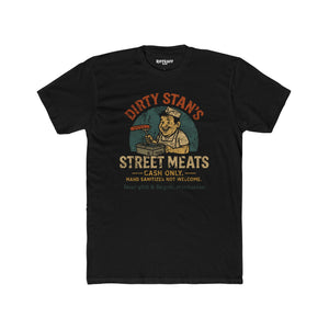 Funny Unisex Cotton Crew Tee - Dirty Stan's Street Meats Graphic T-Shirt - Riff Raff Wear