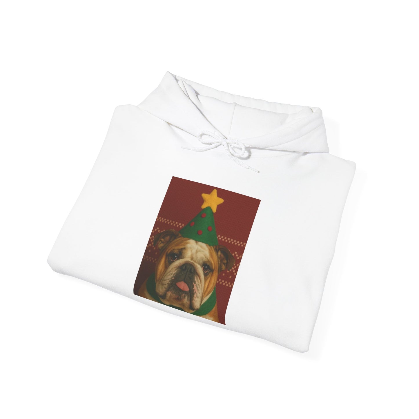 Christmas Bulldog Hoodie, Unisex Sweatshirt, Cozy Holiday Gift, Dog Lover Apparel, Festive Sweater For Winter Celebrations - Riff Raff Wear
