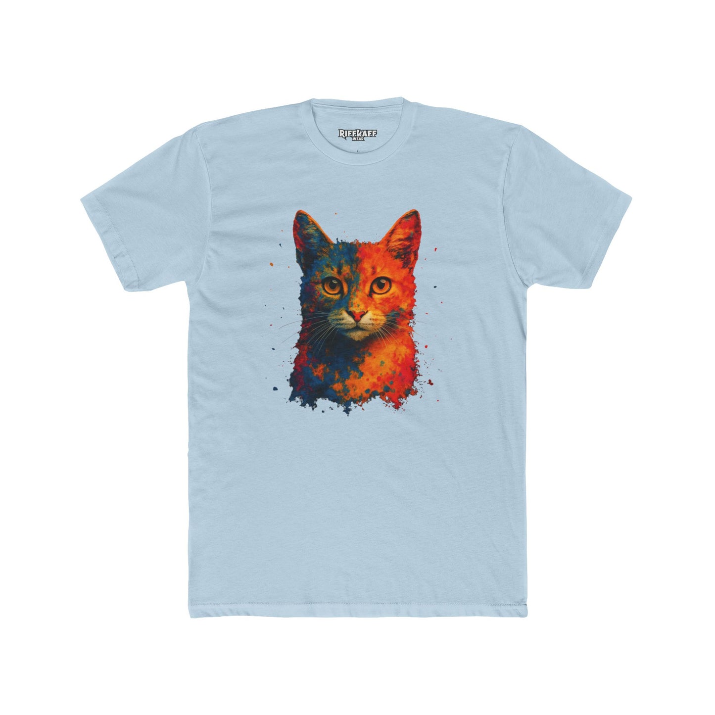 Vibrant Cat Art Unisex Cotton Crew Tee - Riff Raff Wear
