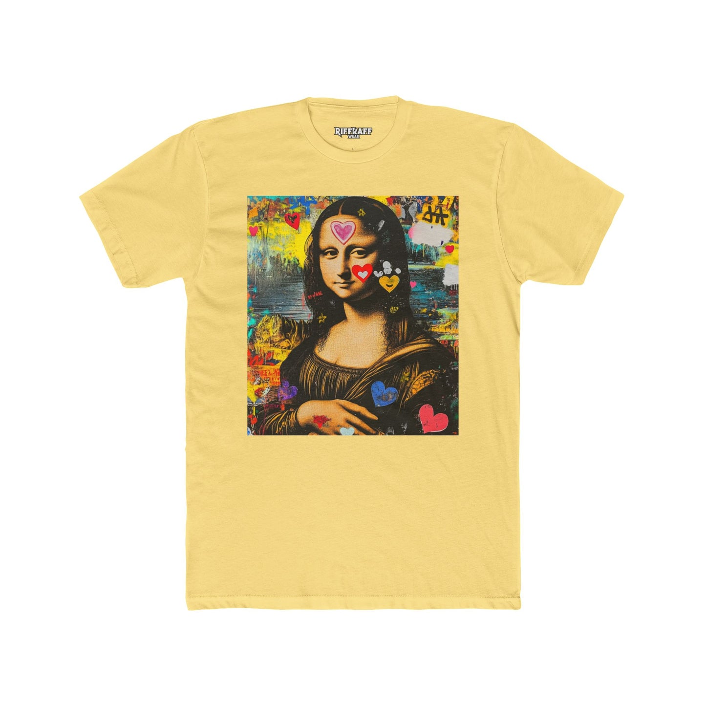 Colorful Mona Lisa Unisex Cotton Crew Tee, Artistic T-shirt, Gifts for Art Lovers, Casual Wear - Riff Raff Wear