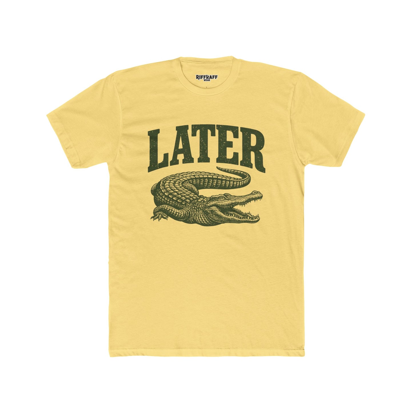 Unisex Cotton Crew Tee - 'Later' Crocodile Graphic T-Shirt for Casual Vibes - Riff Raff Wear