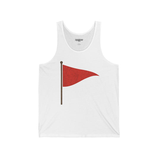 Red Flag Unisex Jersey Tank – Trendy Summer Style for Casual Outings - Riff Raff Wear