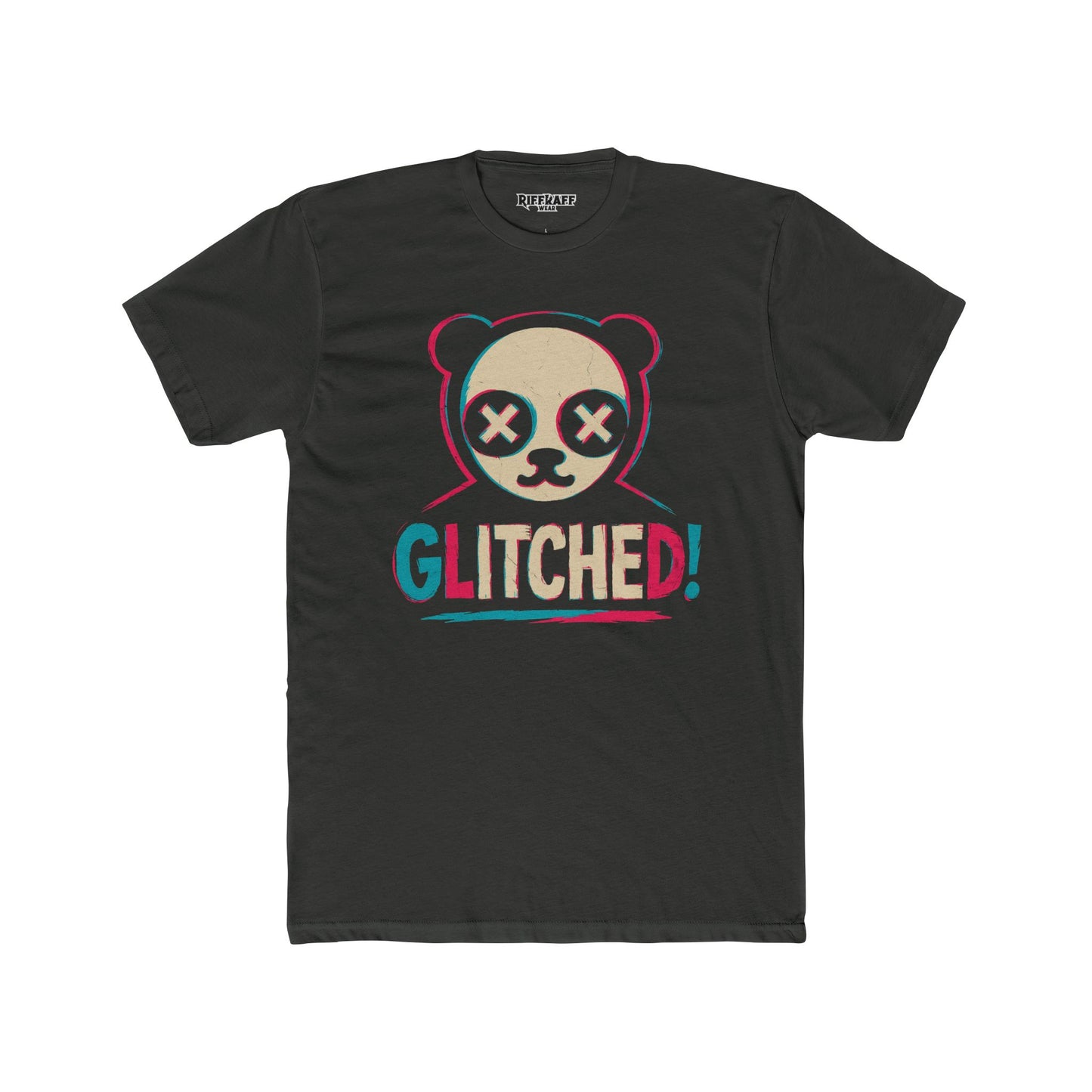 Glitched Panda Unisex Cotton Crew Tee - Fun Casual Wear for Gamers - Riff Raff Wear