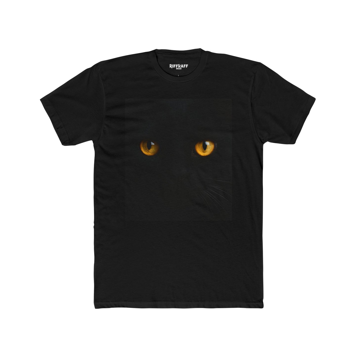 Mystical Cat Eyes Unisex Cotton Crew Tee - Perfect for Cat Lovers - Riff Raff Wear