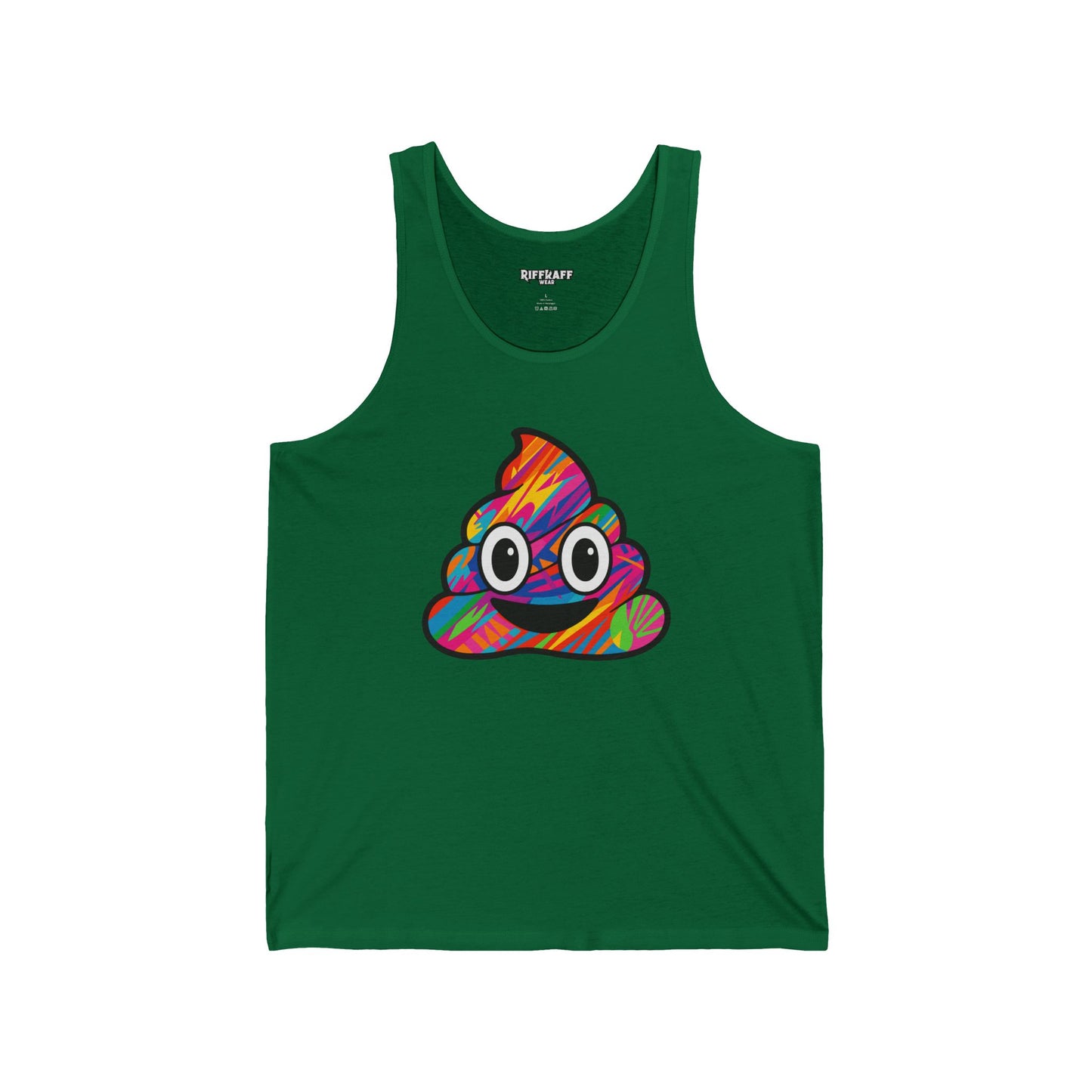 Colorful Poop Emoji Unisex Jersey Tank - Fun and Playful Top for Casual Outings - Riff Raff Wear