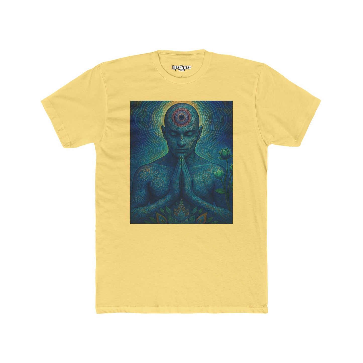 Meditative Unisex Cotton Crew Tee Zen Art Design - Riff Raff Wear