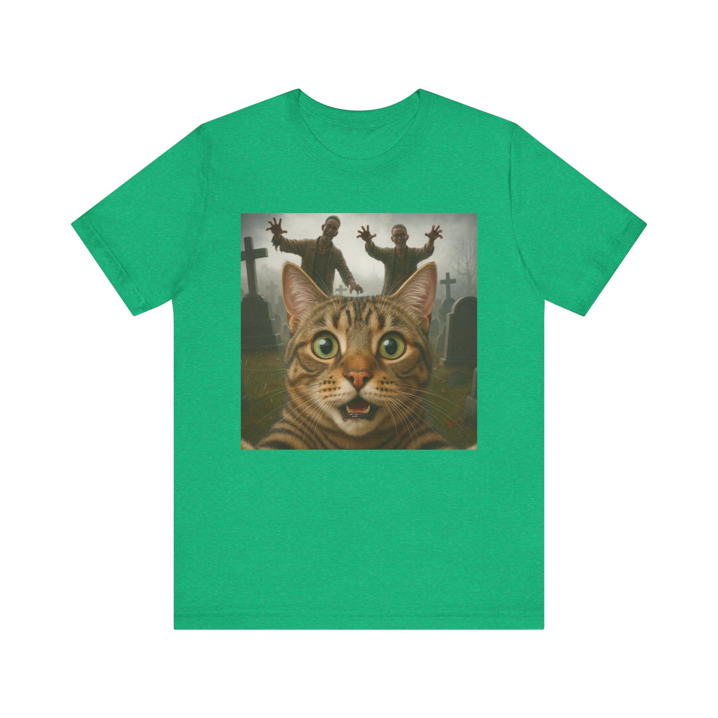 Zombie Cat Halloween Tee, Cute Cat Shirt, Unisex Graphic Tee, Funny Pet Lover Gift, Halloween Costume Top - Riff Raff Wear