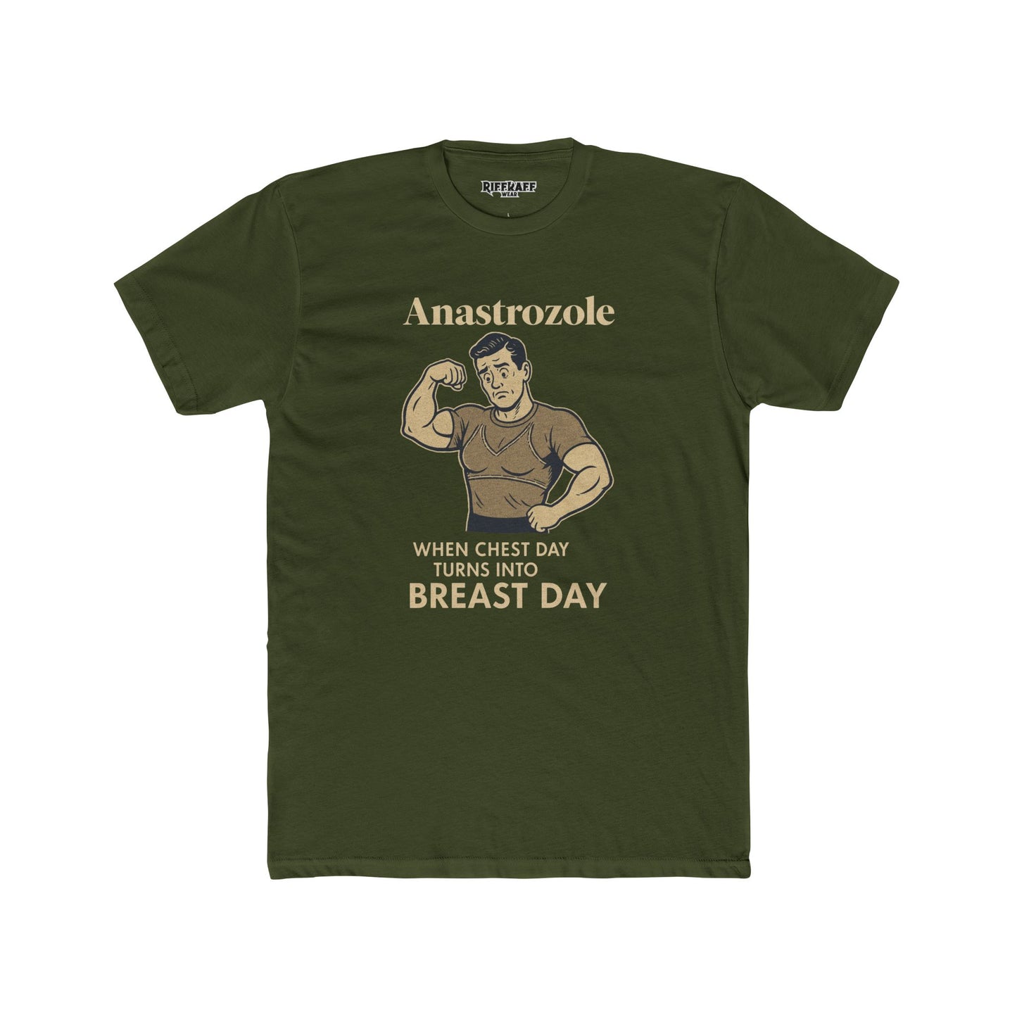 Anastrozole Unisex Cotton Crew Tee - When Chest Day Turns into Beast Day - OverRX - Riff Raff Wear