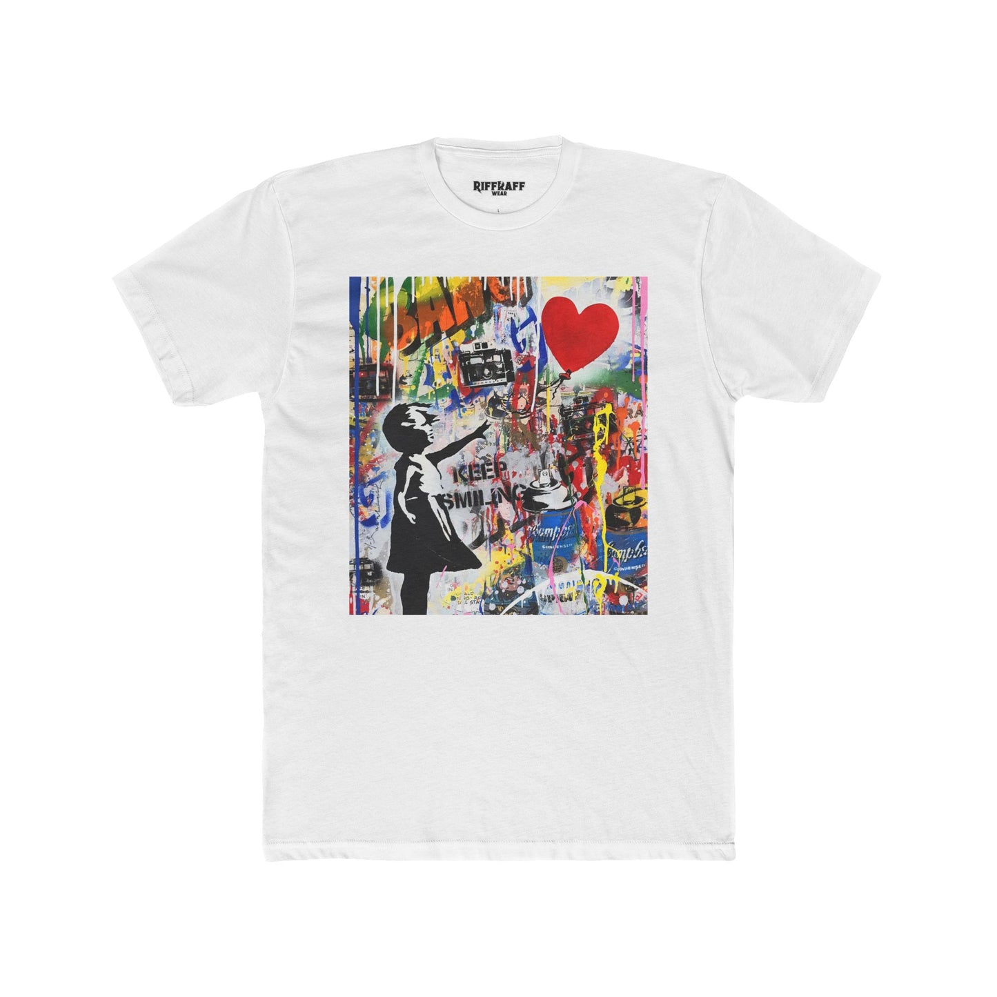 Streetwear - Graffiti Art Keep Smiling -Unisex Cotton Crew Tee - Riff Raff Wear