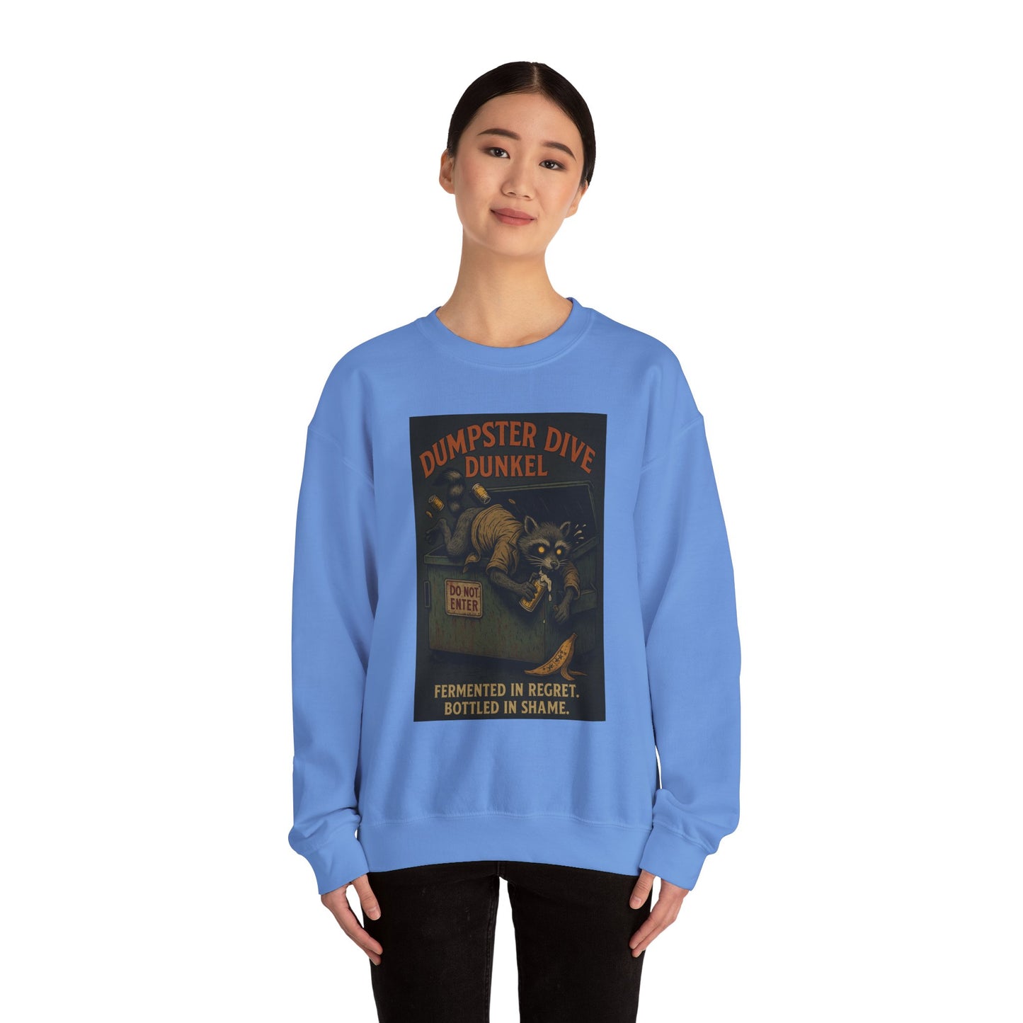 Dumpster Dive Funny Sweatshirt - Unisex Crewneck for Animal Lovers - Riff Raff Wear Underground