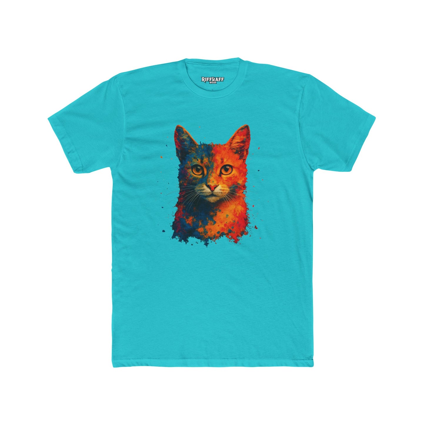 Vibrant Cat Art Unisex Cotton Crew Tee - Riff Raff Wear
