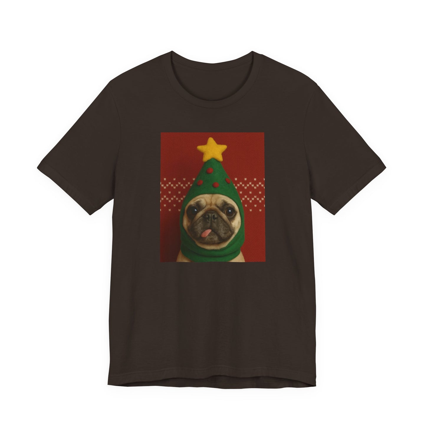 Christmas Pug Tee | Unisex Jersey Short Sleeve Tee, Fun Holiday T-Shirt, Cute Dog Shirt, Gift for Pet Lovers, Festive Apparel, Party Wear - Riff Raff Wear