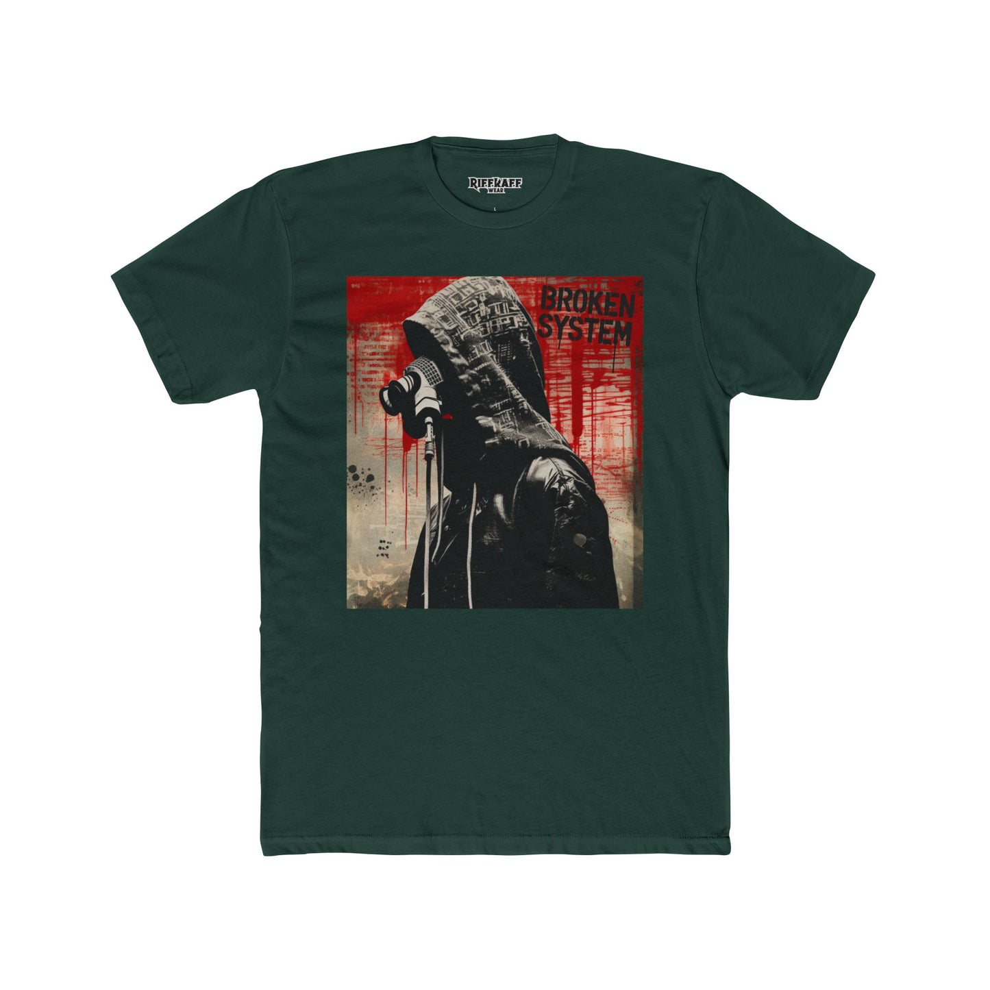 Rebellious Graphic Tee - 'Broken System' Political Art - Riff Raff Wear