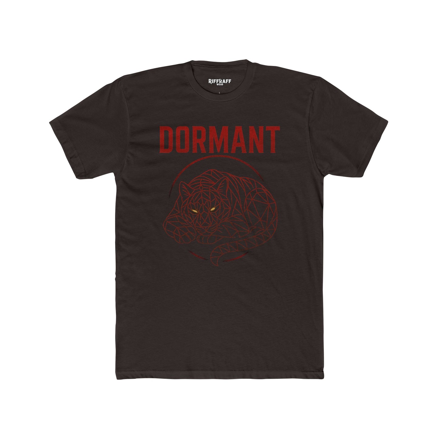 Dormant Tiger Unisex Cotton Crew Tee - Minimalist Animal Graphic T-Shirt - Riff Raff Wear