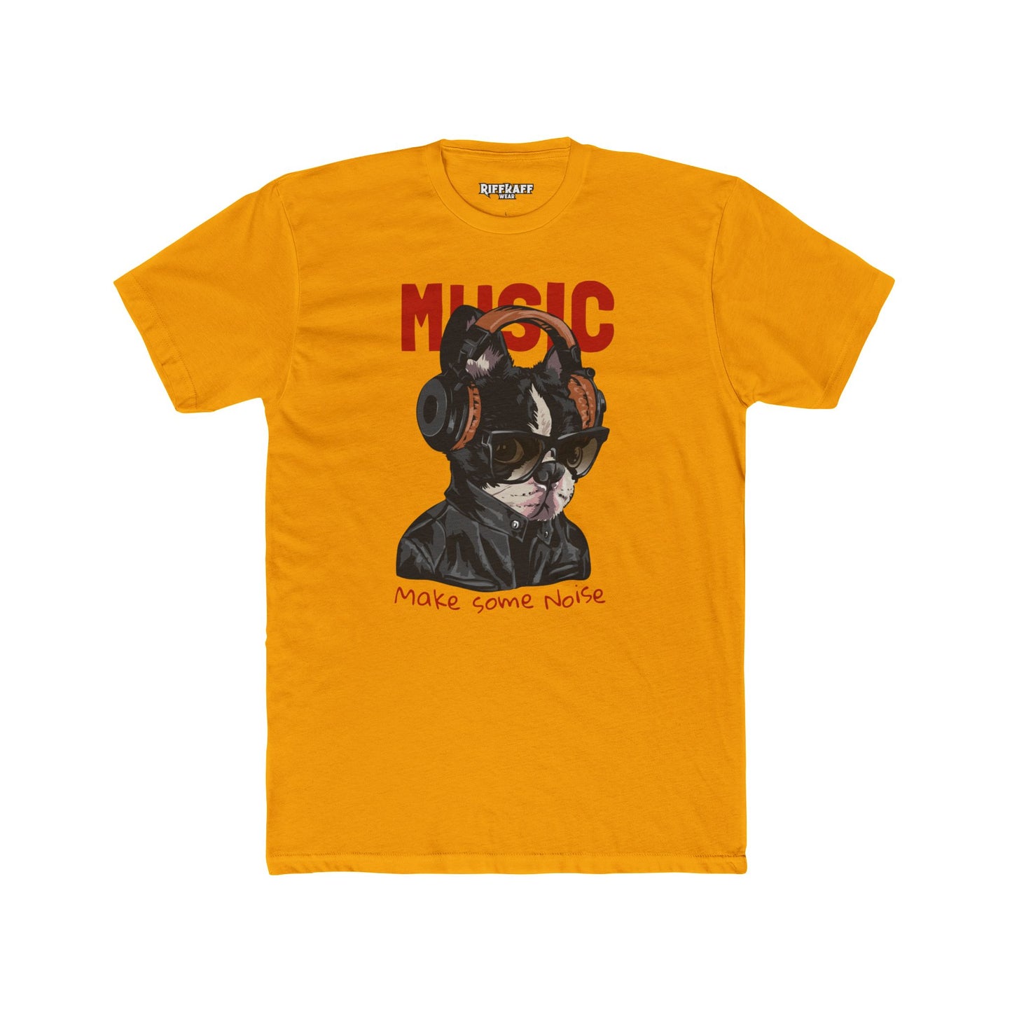 PetNique - Cool Dog Music Crew Tee - Unisex Cotton T-Shirt for Dog Lovers and Music Enthusiasts - Riff Raff Wear