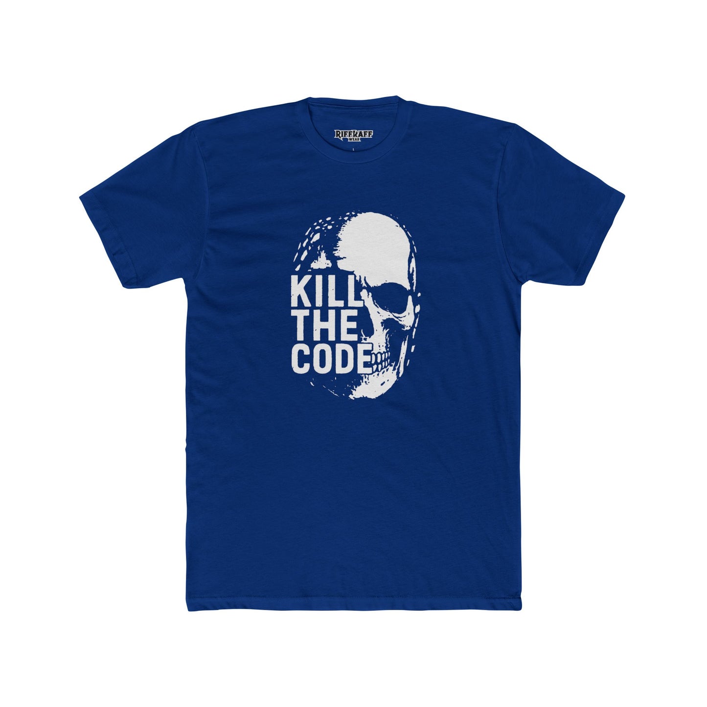 Unisex Cotton Crew Tee - 'Kill The Code' Skull Graphic Shirt for Bold Statement Wear - Riff Raff Wear