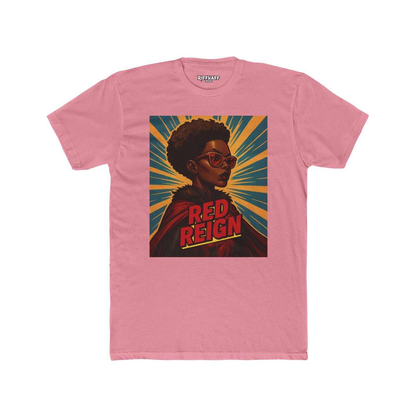 Red Reign Unisex Cotton Crew Tee - Empowering Superhero Design
