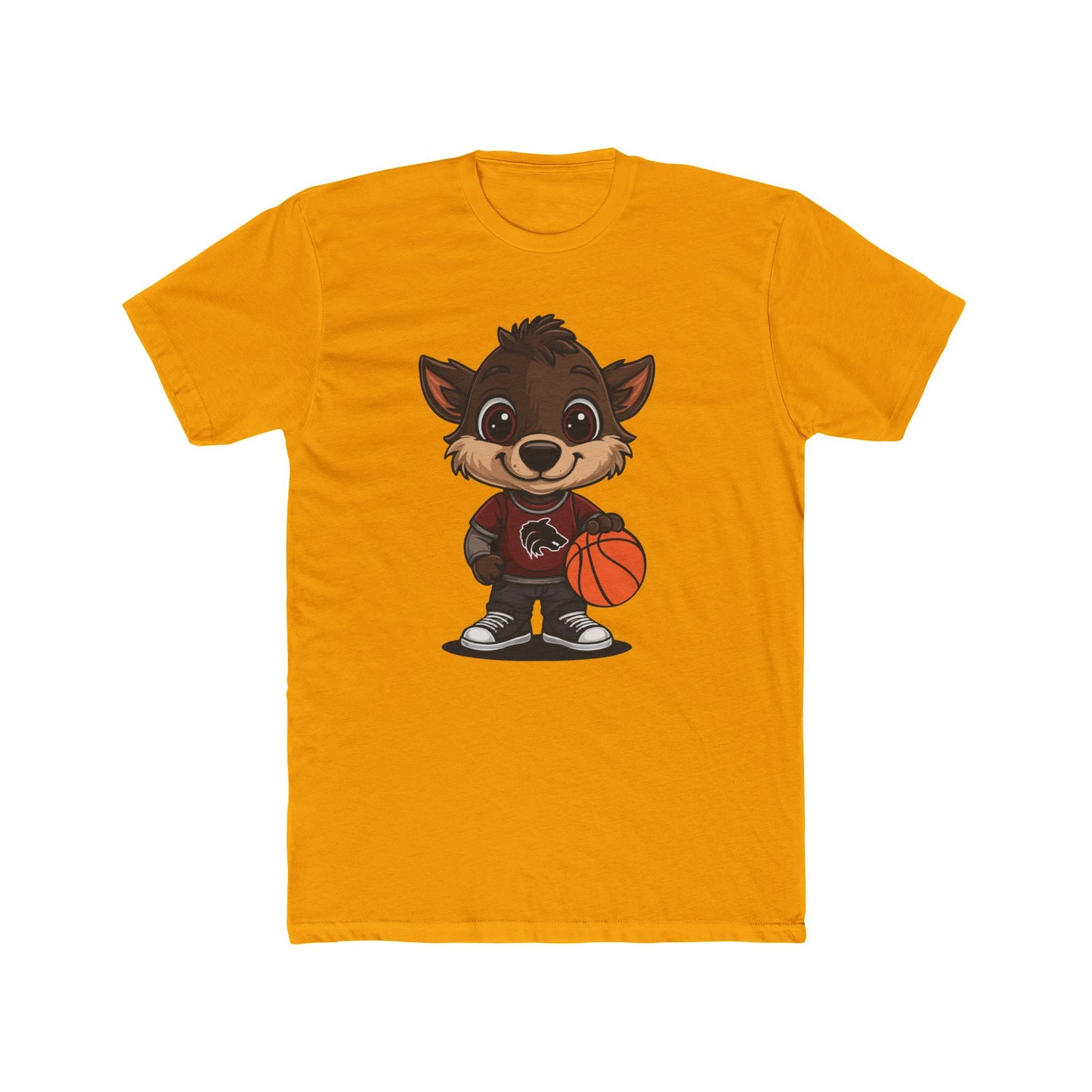 Cute Cartoon Basketball Tee, Unisex Crew Shirt, Fun Graphic T-Shirt, Sporty Casual Wear, Basketball Fan Gift, Everyday Comfort Tee