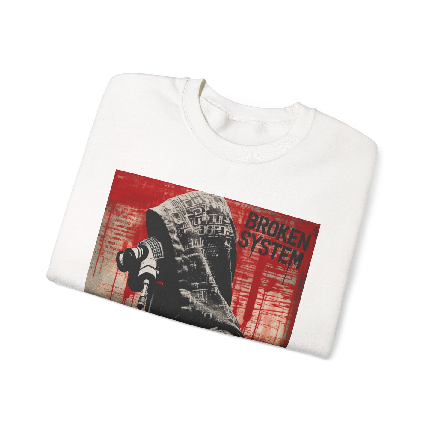 Unisex Heavy Blend™ Crewneck Sweatshirt - 'Broken System' Graphic Design - Riff Raff Wear