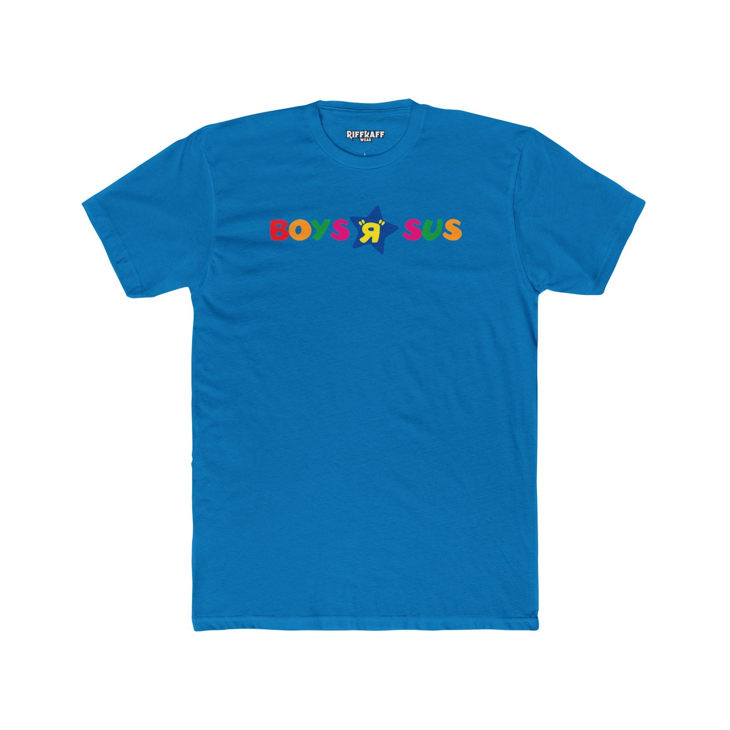 Colorful 'Boys R Sus' Unisex Cotton Crew Tee - Parody Logo Series - Riff Raff Wear