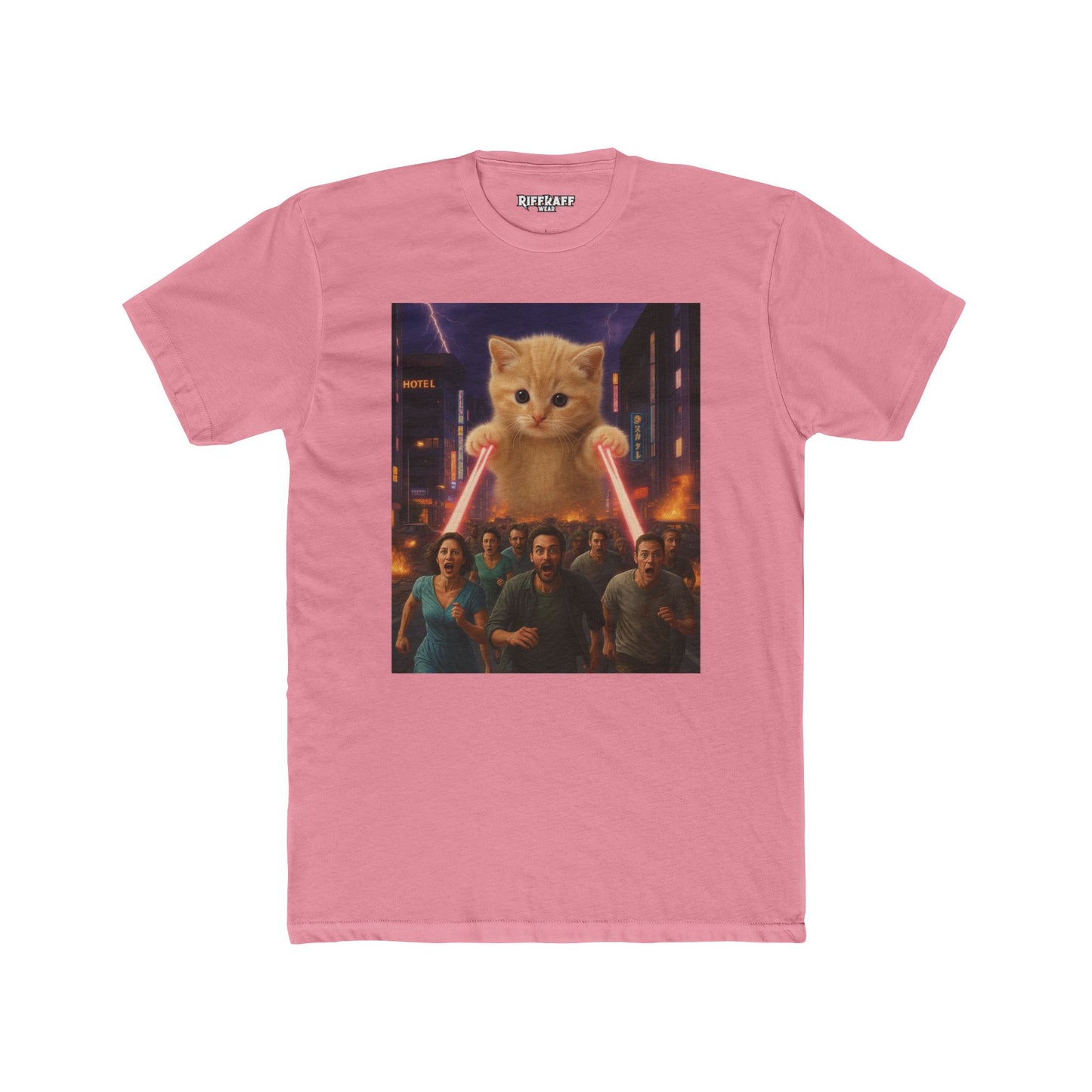 Funny Cat Hero Unisex Cotton Crew Tee - Perfect for Casual Wear - Riff Raff Wear