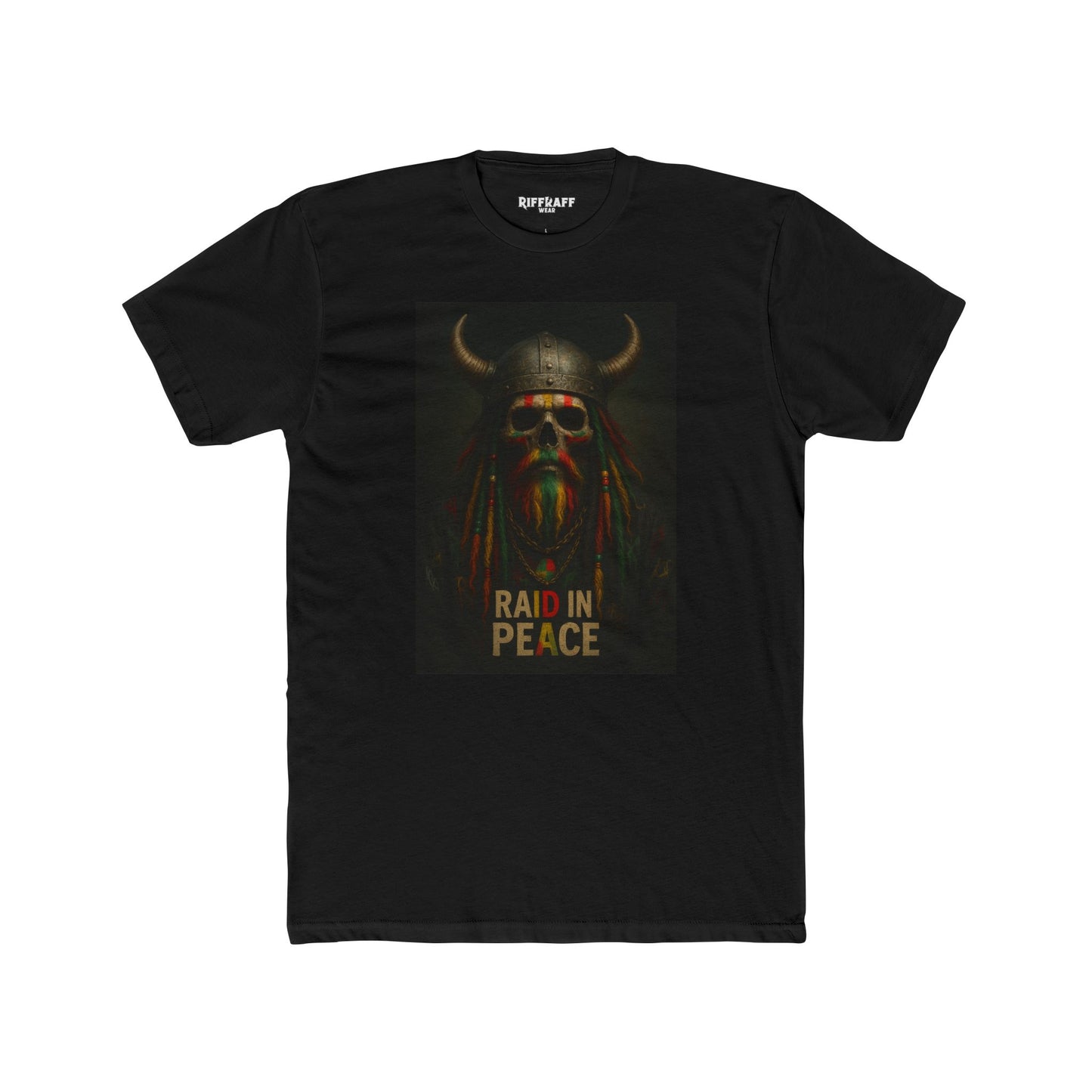 Raid in Peace Viking Unisex Cotton Crew Tee - Casual Graphic T-Shirt for Norse Mythology Fans - Riff Raff Wear