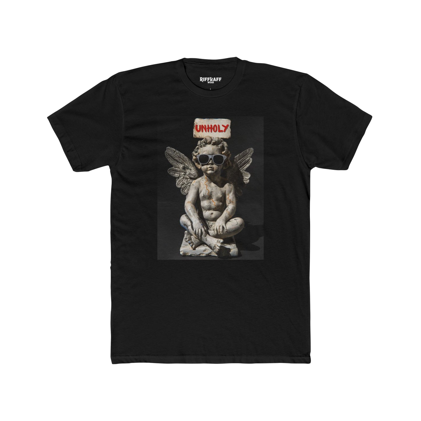 Unisex Cotton Crew Tee - Unholy Angel Graphic Tee for Bold Souls _Riff Raff Wear