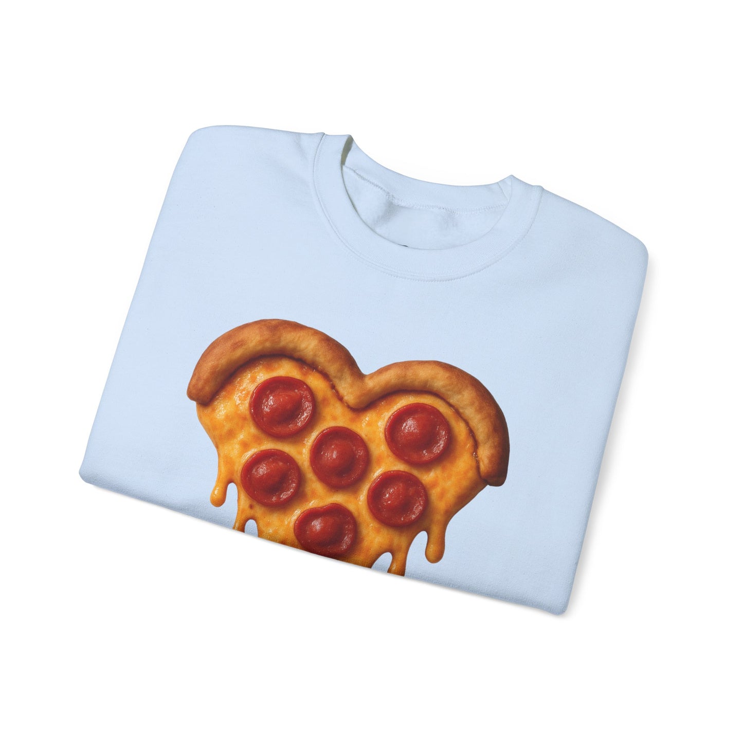 Heart-Shaped Pizza Sweatshirt - Unisex Cozy Crewneck for Food Lovers - Riff Raff Wear