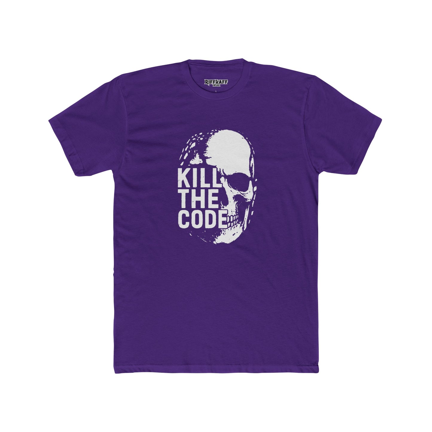 Unisex Cotton Crew Tee - 'Kill The Code' Skull Graphic Shirt for Bold Statement Wear - Riff Raff Wear
