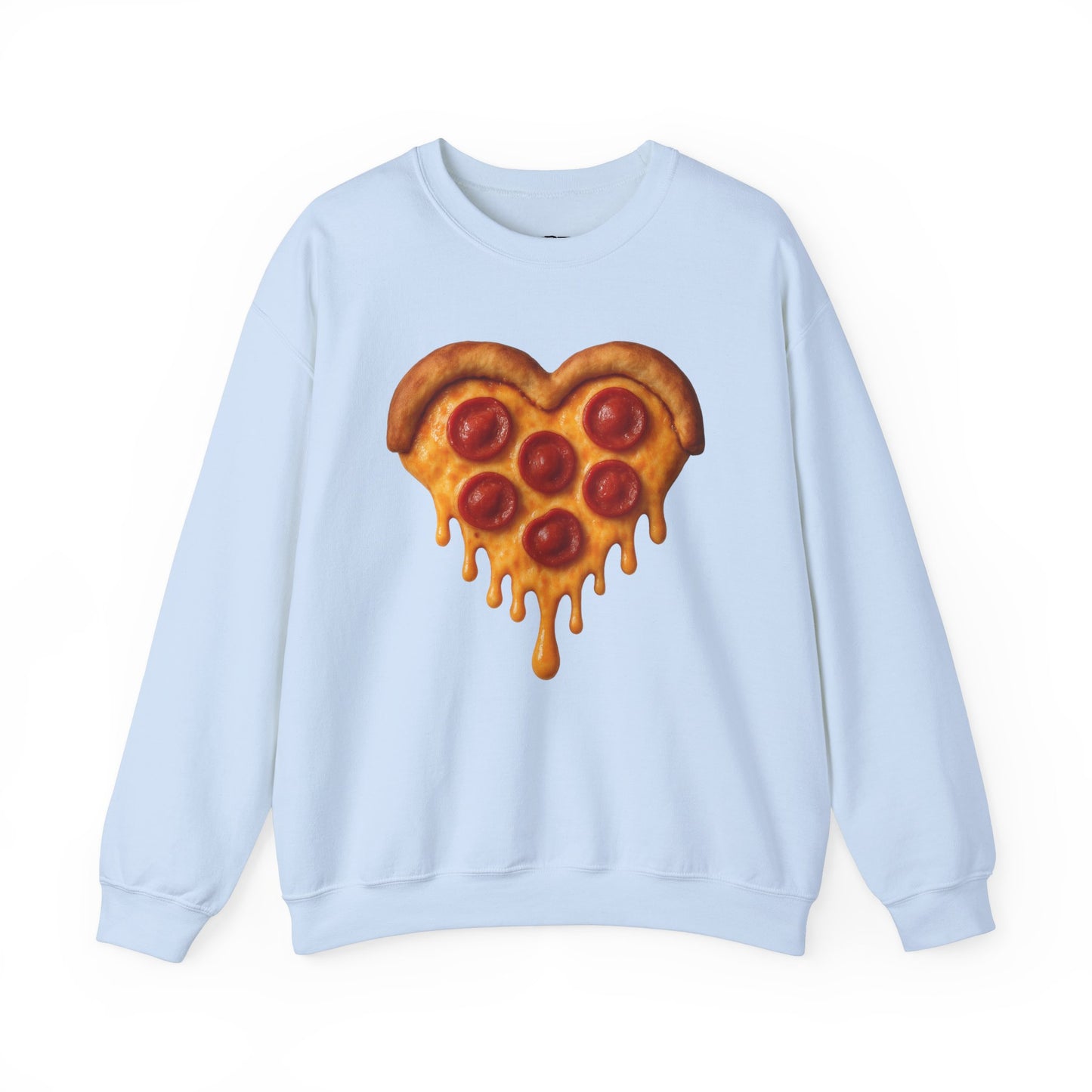 Heart-Shaped Pizza Sweatshirt - Unisex Cozy Crewneck for Food Lovers - Riff Raff Wear